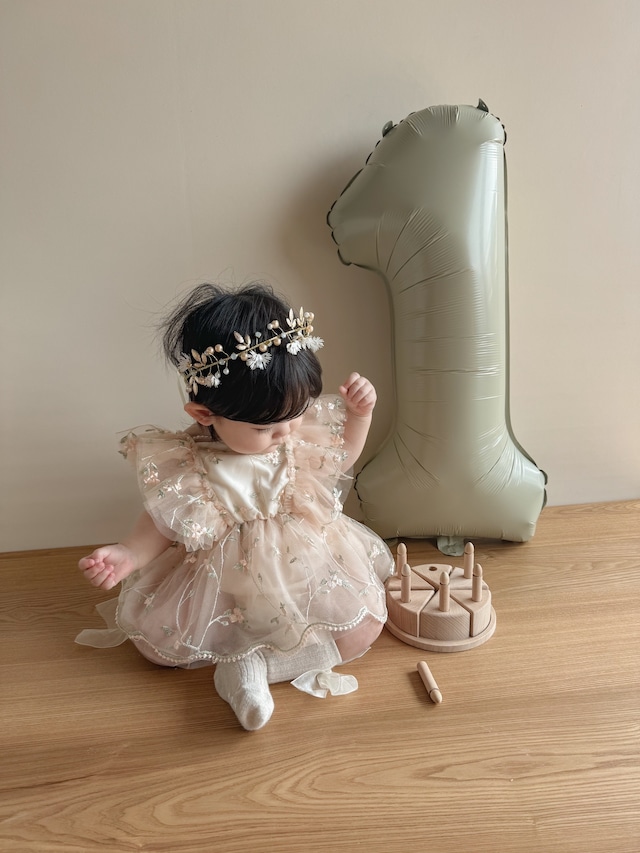 即納outlet品 flower tulle rompers gray80 サイズ