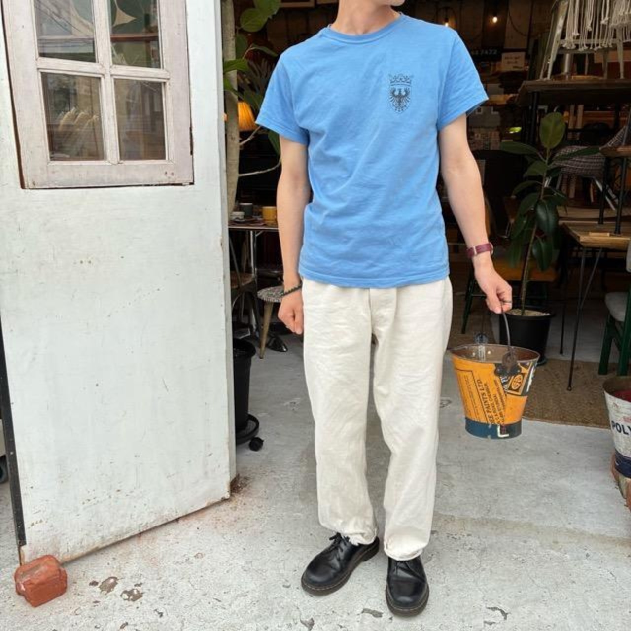 インド　リサイクルアイアンバスケット　Ｓ　RECYCLED BUCKET　アイアン製バケツ　ガーデニング　ゴミ箱　鉢カバー　アソート　プランターカバー　
