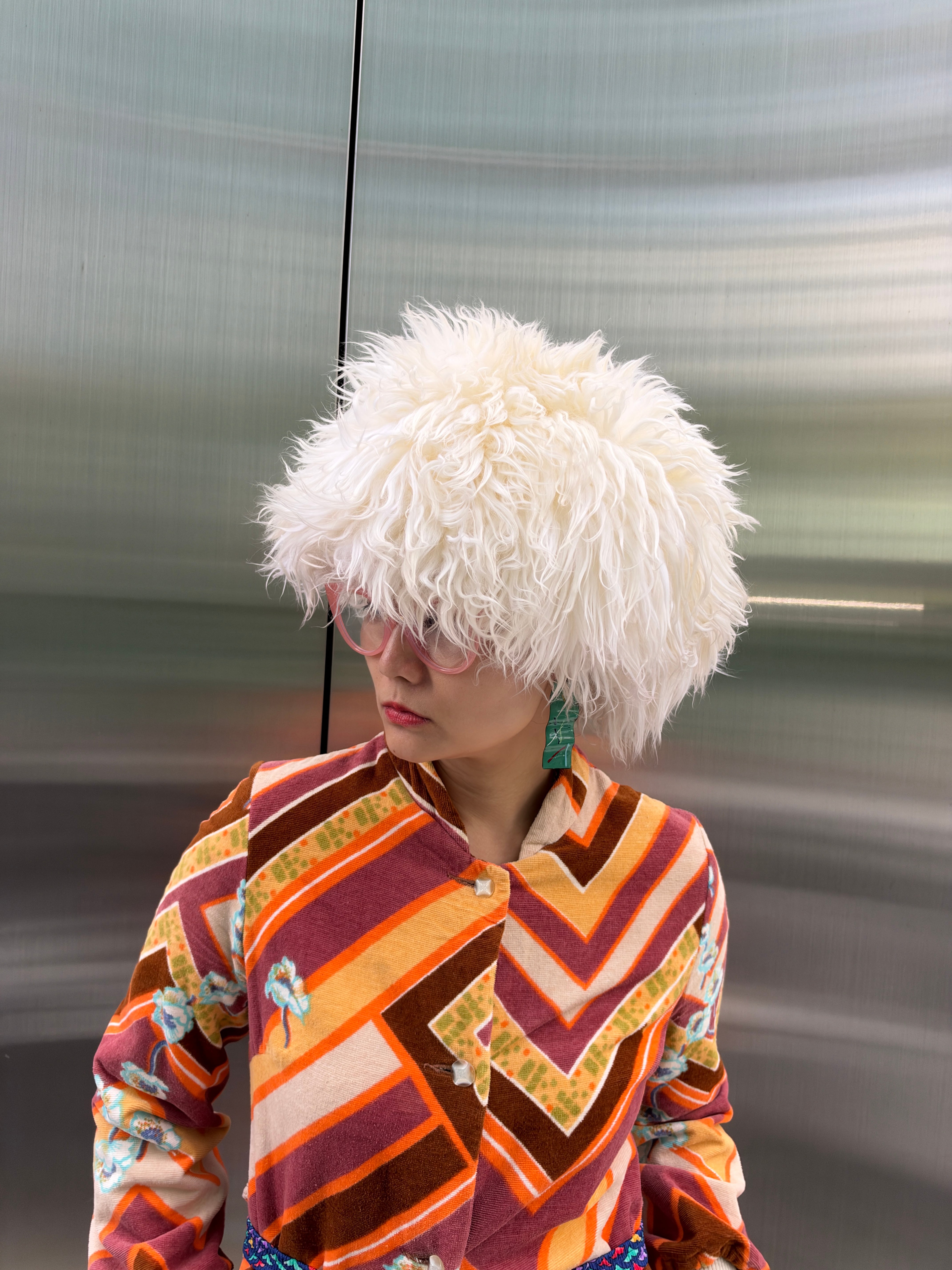 Vintage Uzbekistan ivory fur hat