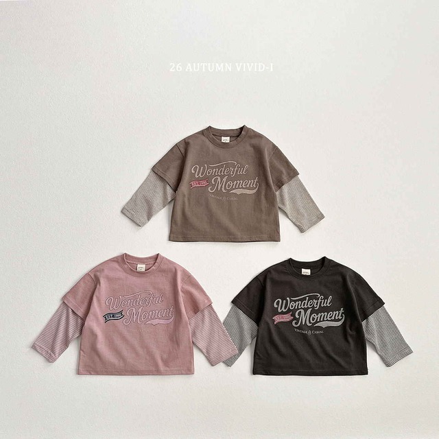 【取寄】vivid-i｜wonderful double-layer tee｜ワンダフル二重T｜XS-JM｜kids&jr｜26 autumn