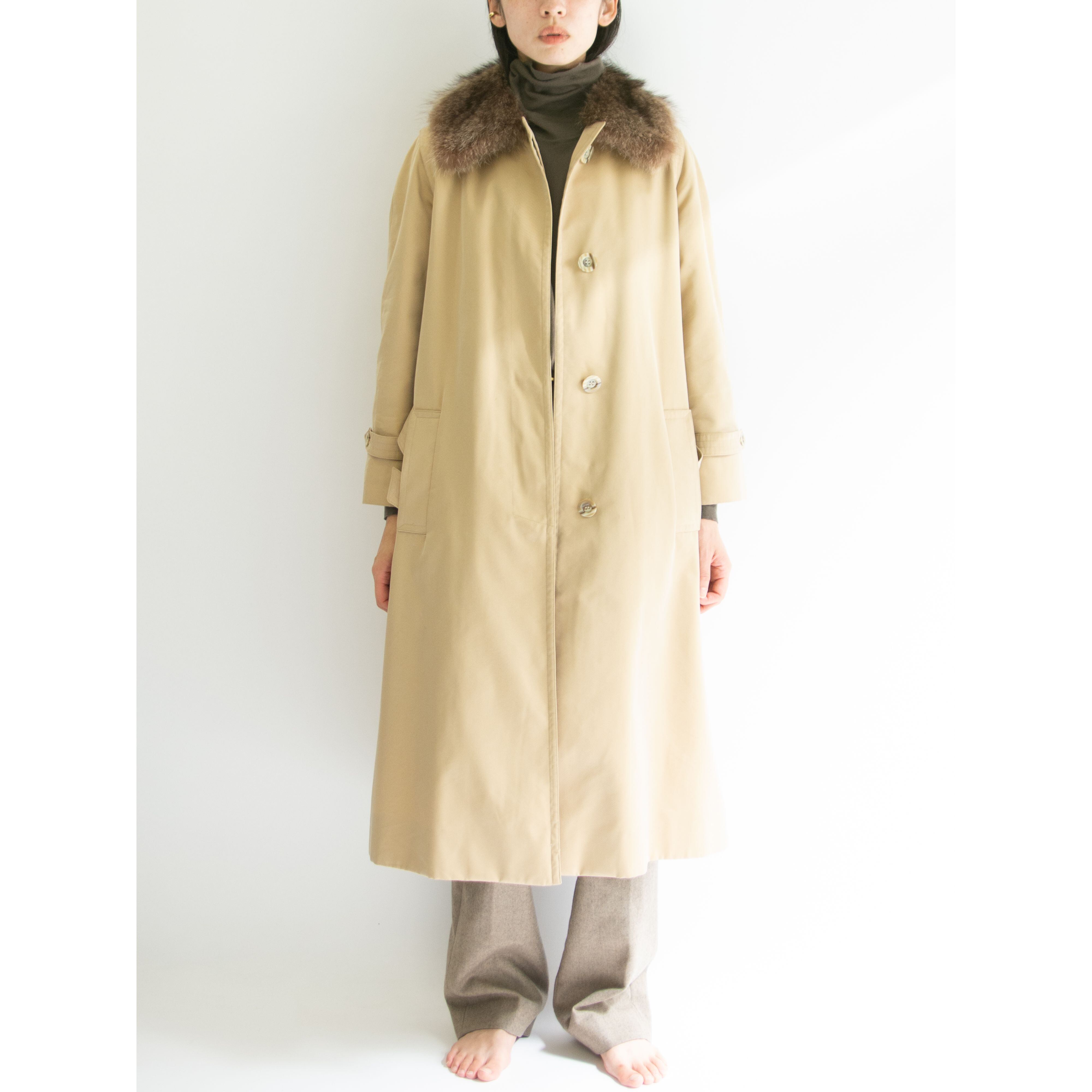 Aquascutum】Made in England 80's Cotton-Polyester Single Coat