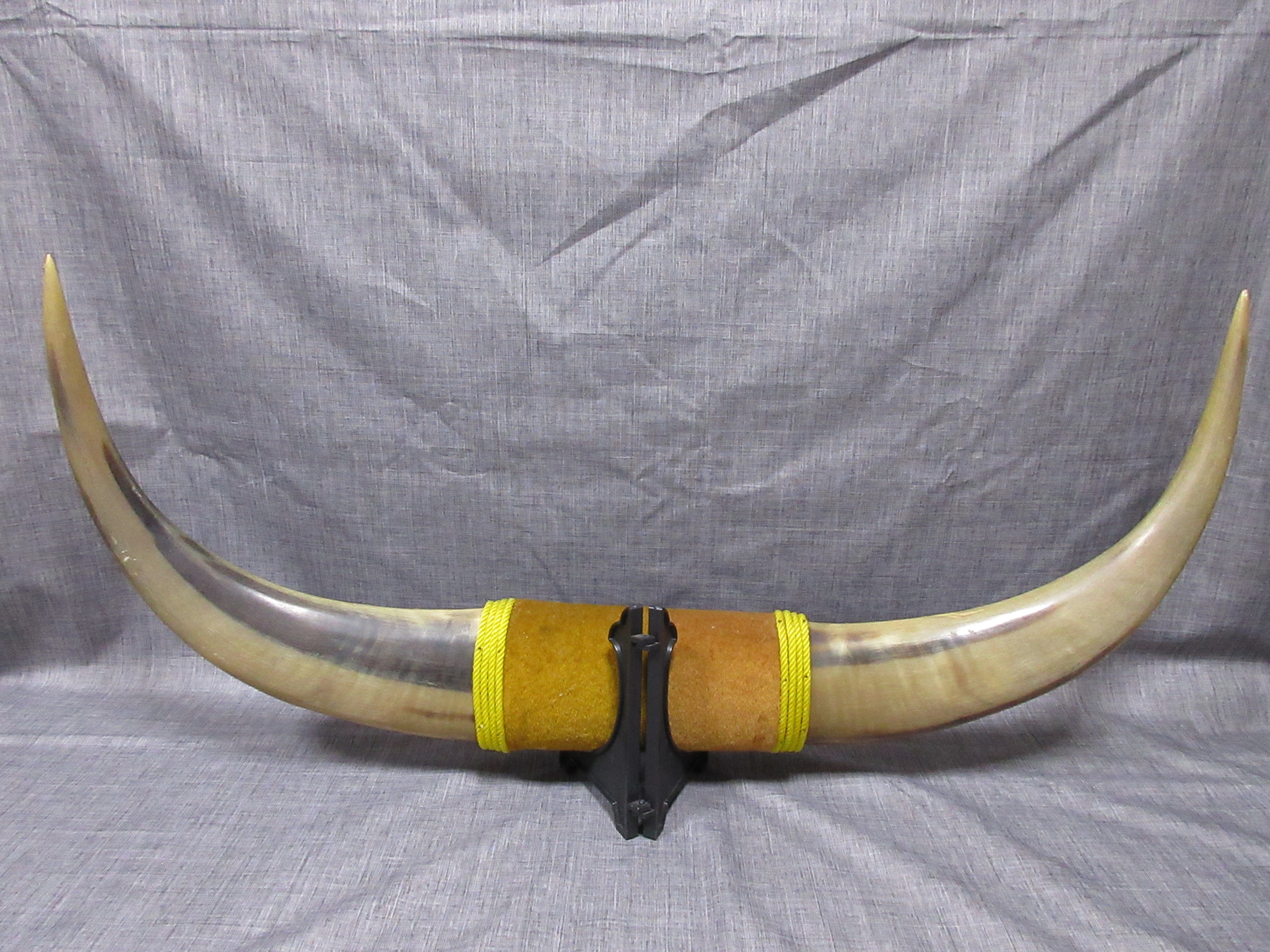 ♢中国 古玩 古美術 骨董品 水牛角 手彫り彫刻 牛捕獲 騎馬図紋