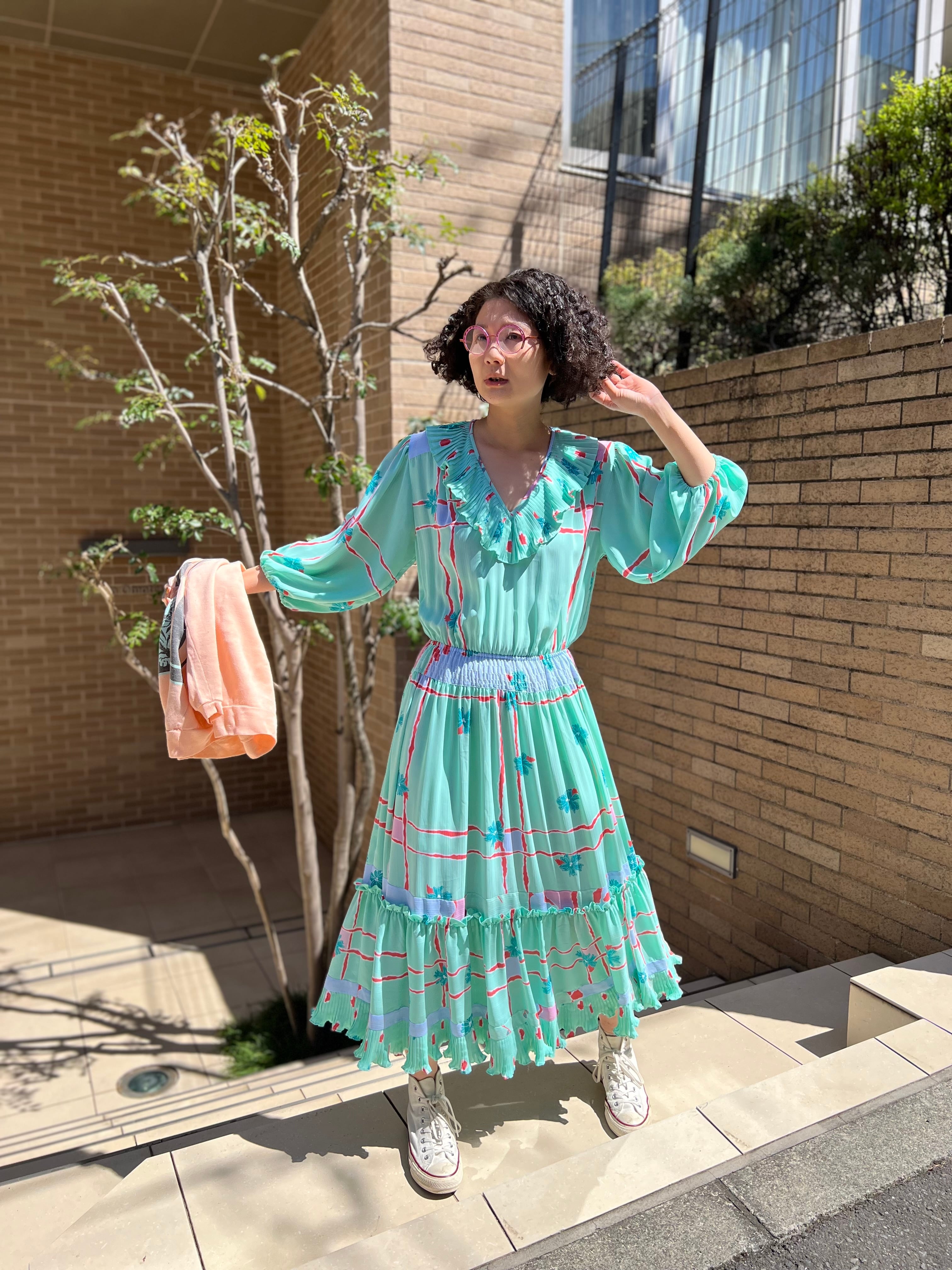 Diane freis mint green floral dress ( ダイアン フレイス ミント  