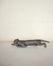 フランス 黙想する動物たちとブロンズのカトラリーレスト 猫さん アンティーク