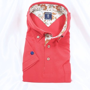 【半袖 LL】ニットポロシャツ 323961-2 レッド