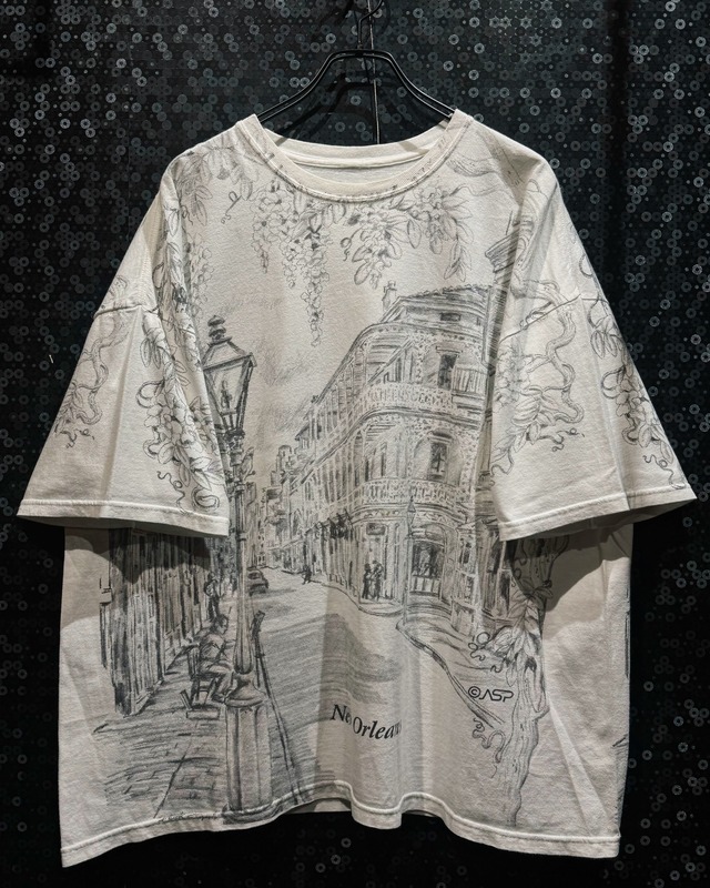 【ÆIEM】“New Orleans” all over sketch art tee
