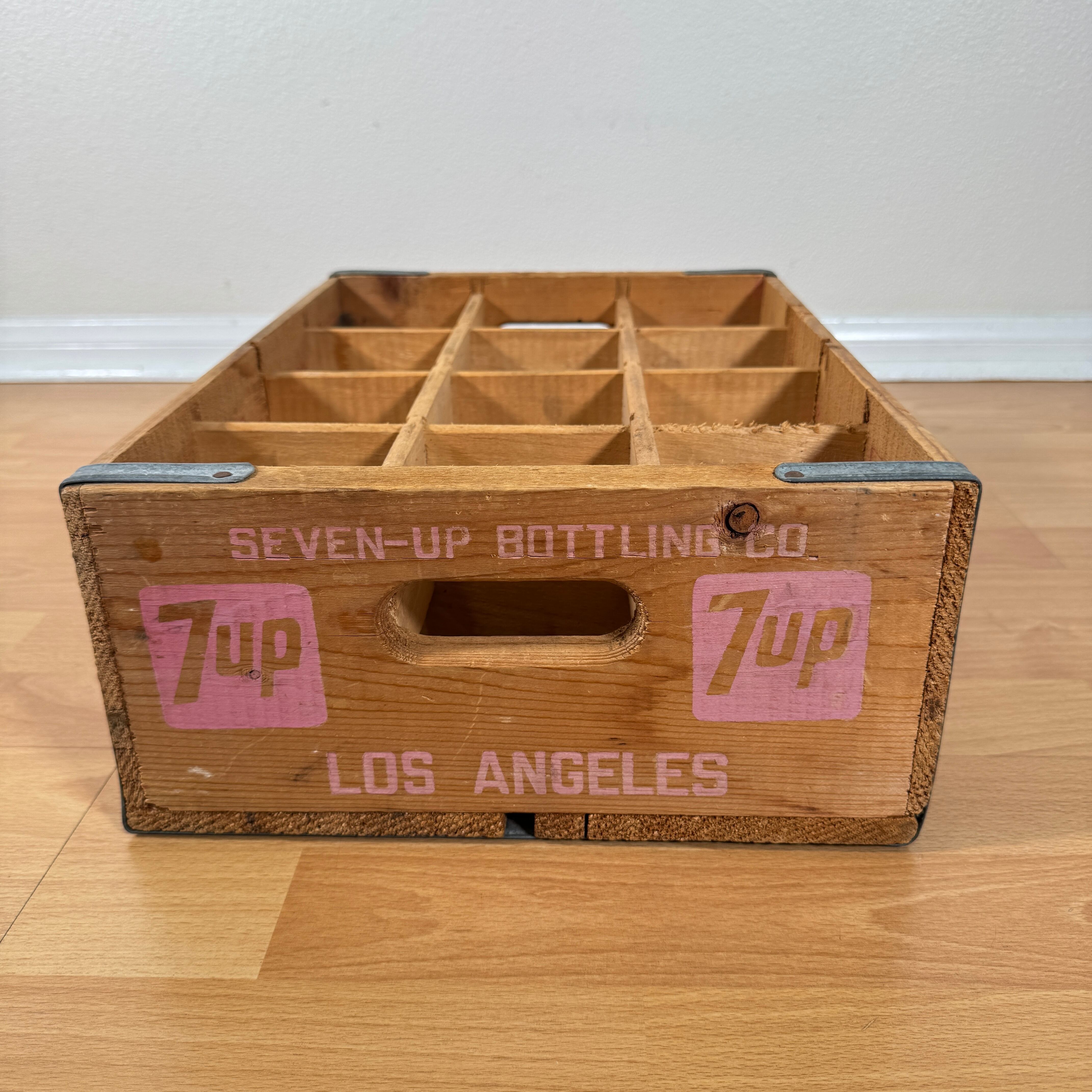 1973年製 70s 7UP ヴィンテージ 木製 ウッド ボックス コンテナ 70s