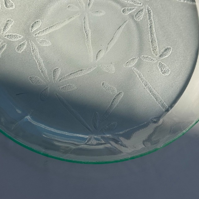 【受注生産】レトロガラス丸皿L 千草