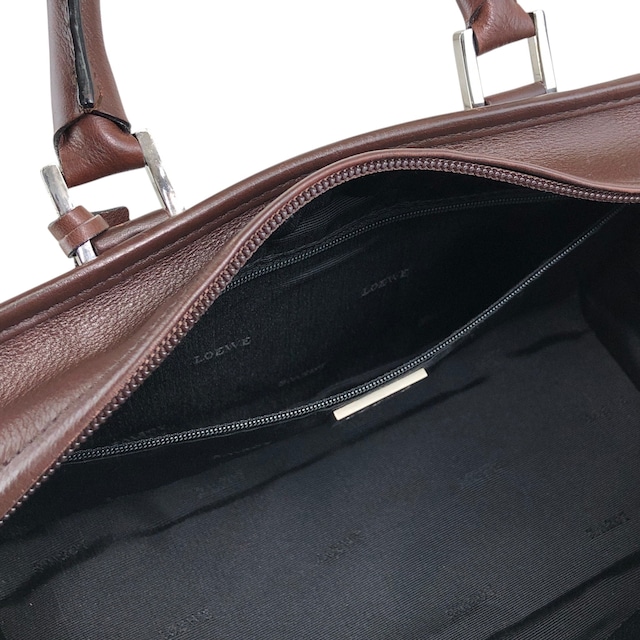 LOEWE ロエベ アマソナ28 ハンドバッグ ブラウン アナグラム レザー ミニボストン vintage ヴィンテージ オールド j32ajs