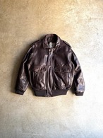 80's-90's CREEKS “A-2 TYPE COW LEATHER FLIGHT JACKET”