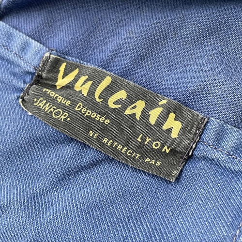 50-60s 襤褸 Vulcain コットンツイル フレンチワークジャケット 詳細写真2