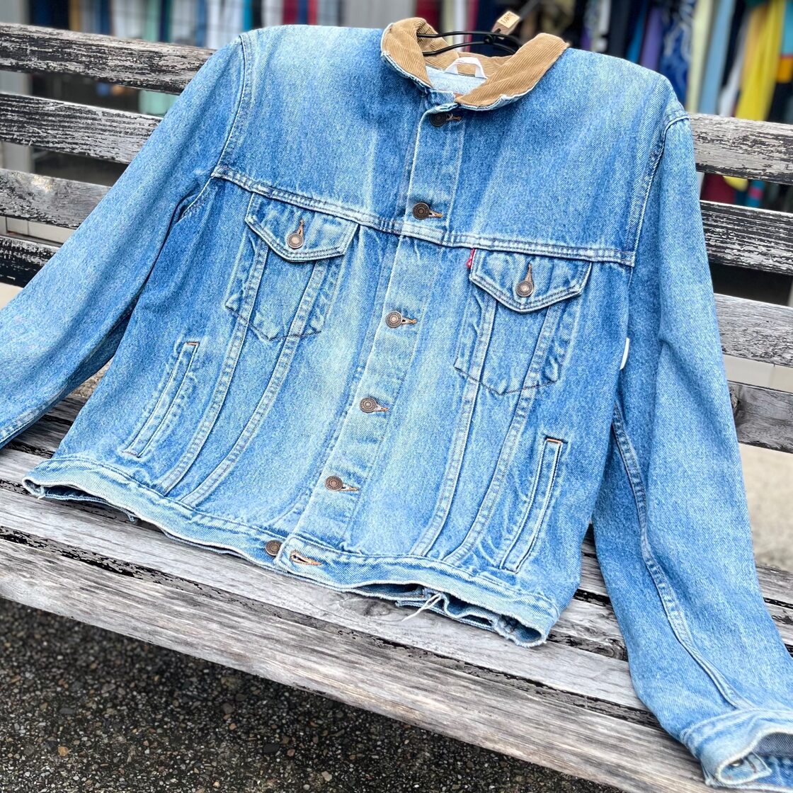 80s-90s リーバイス デニムジャケット Gジャン 襟コーデュロイ 44 古着 