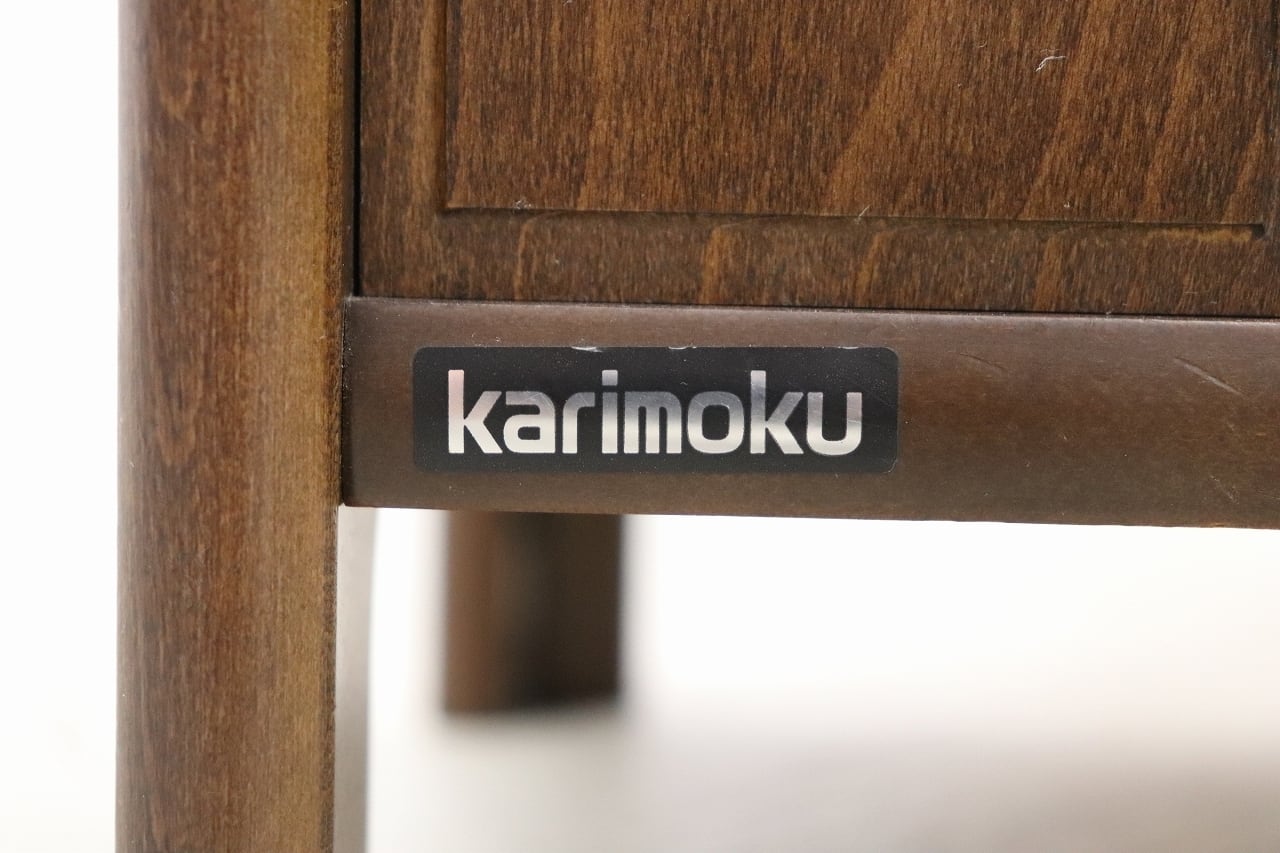 沼津店】レトロ karimoku カリモク コーナー キャビネット 飾り棚