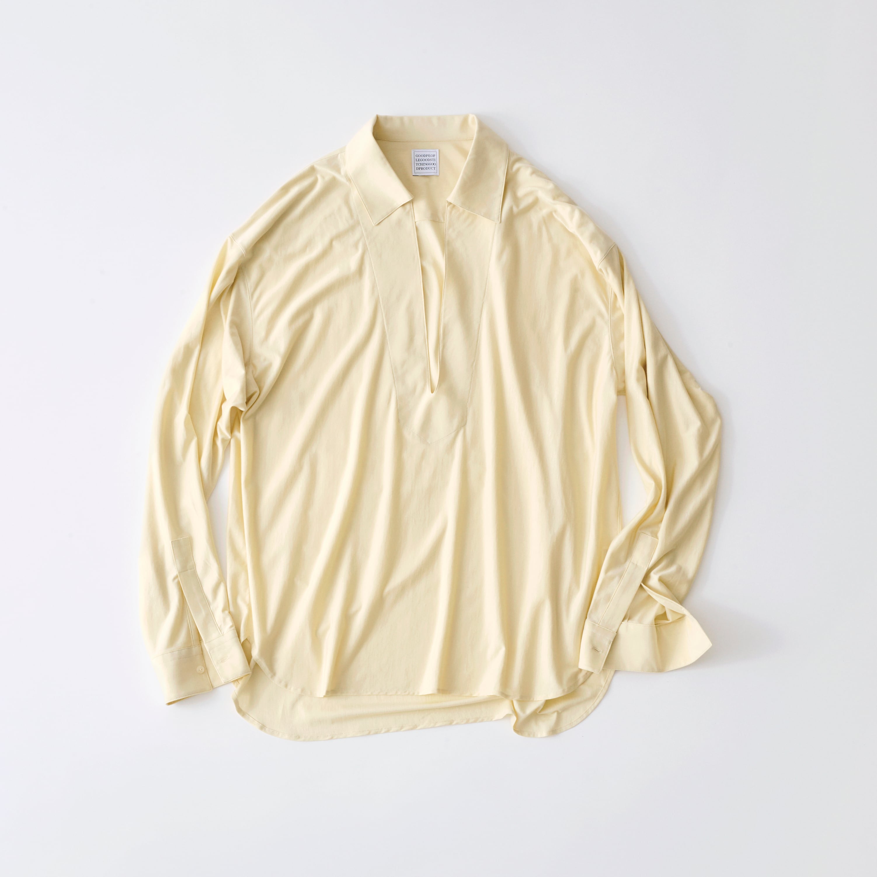 Silk Cotton Super High Gauge Jersey Regular Collar Skipper Shirt