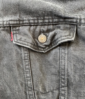 -Levi's- Vintage 80s M 70417 Black Denim Jacket made in USA