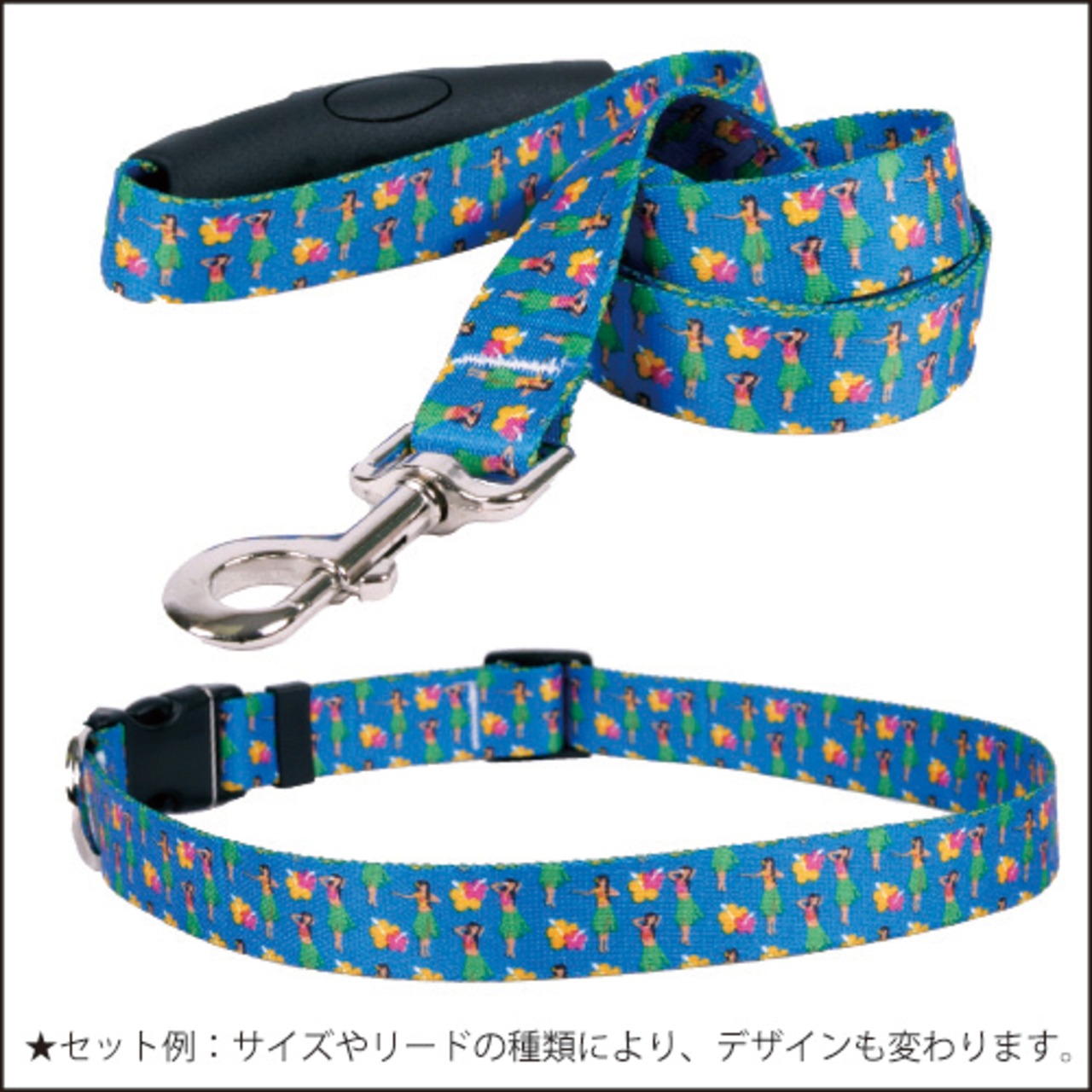 Hula Girl　首輪＋リードセット ＭLサイズ - Yellow Dog Design