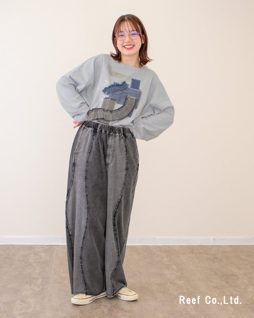 ケミカル裏毛デニムウェーブパンツ】 YT-226971 Brand：ミリロピュール