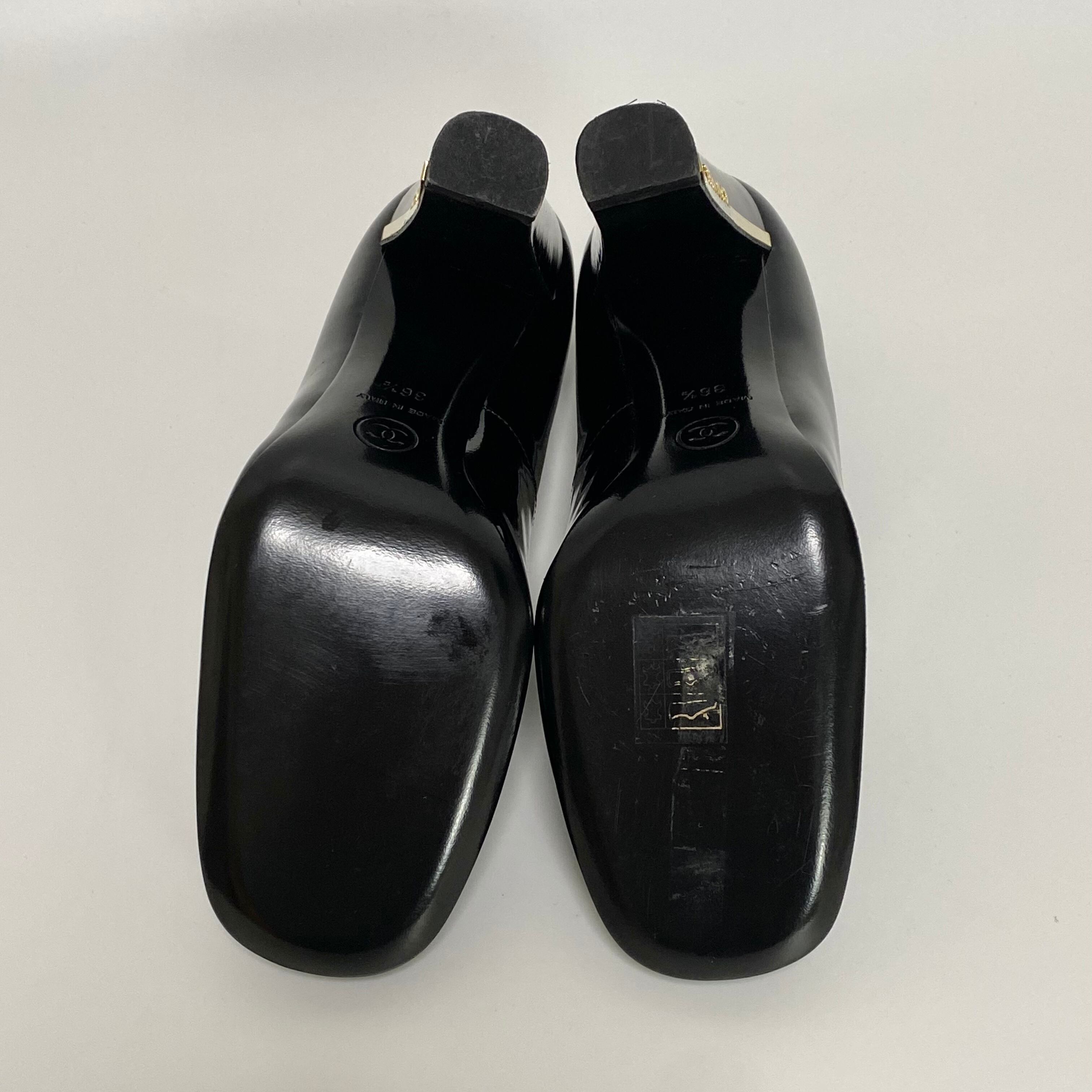 CHANEL シャネル パンプス エナメル ブラック 36.5サイズ 靴 8921