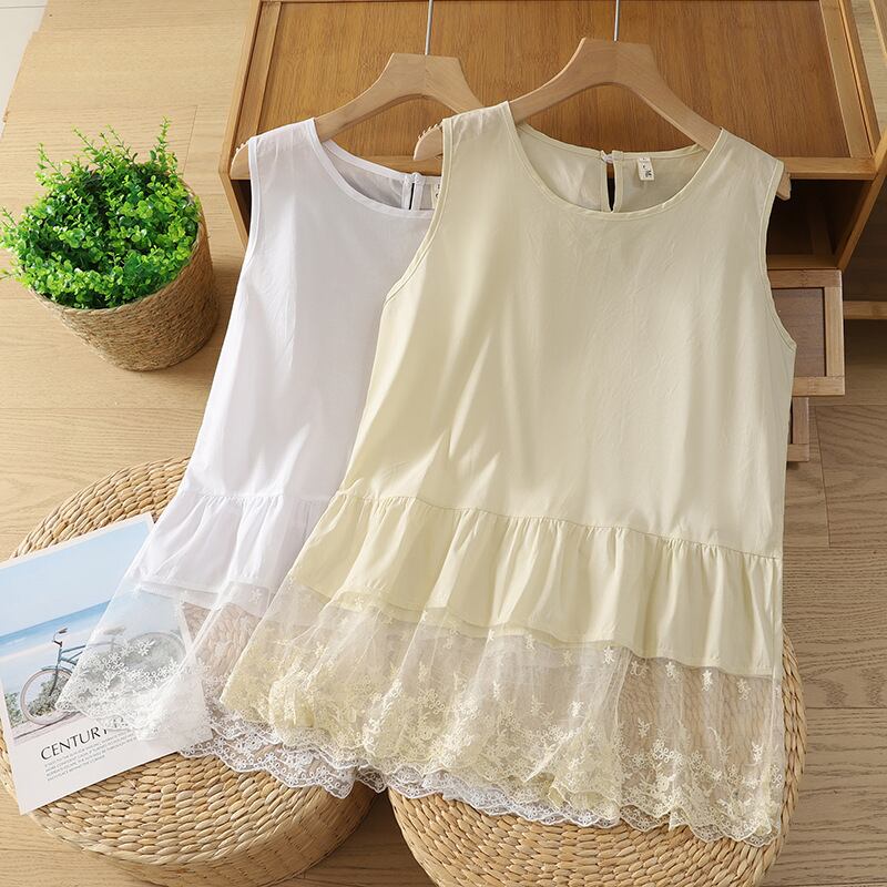 【tops】ノースリーブレースドッキングトップス M32851