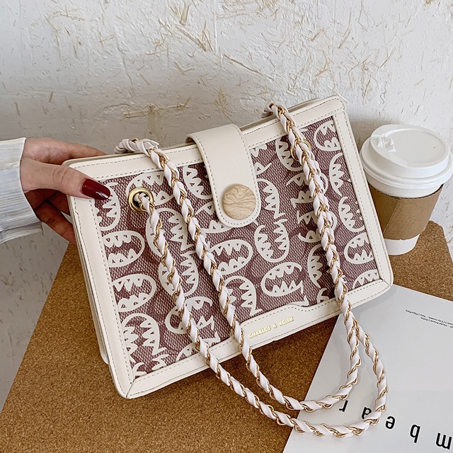 ビッグバッグレディースバッグ2020新しい流行のファッションネットレッドチェーンショルダーバッグワイルドインメッセンジャースモールスクエアバッグ Tiancai_Wing_Bag23367048505