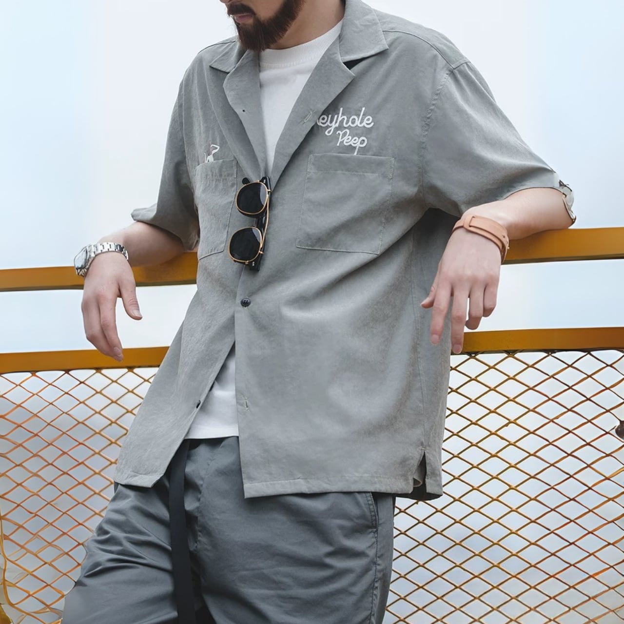 ボタンダウン オープンカラー シャツ 00488