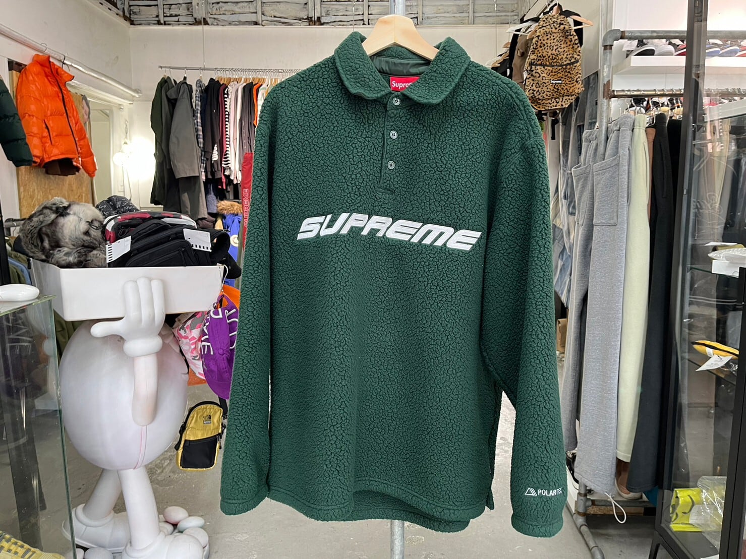 Supreme POLARTEC LS POLO FLEECE JACKET DARK GREEN XL 23873 | BRAND 