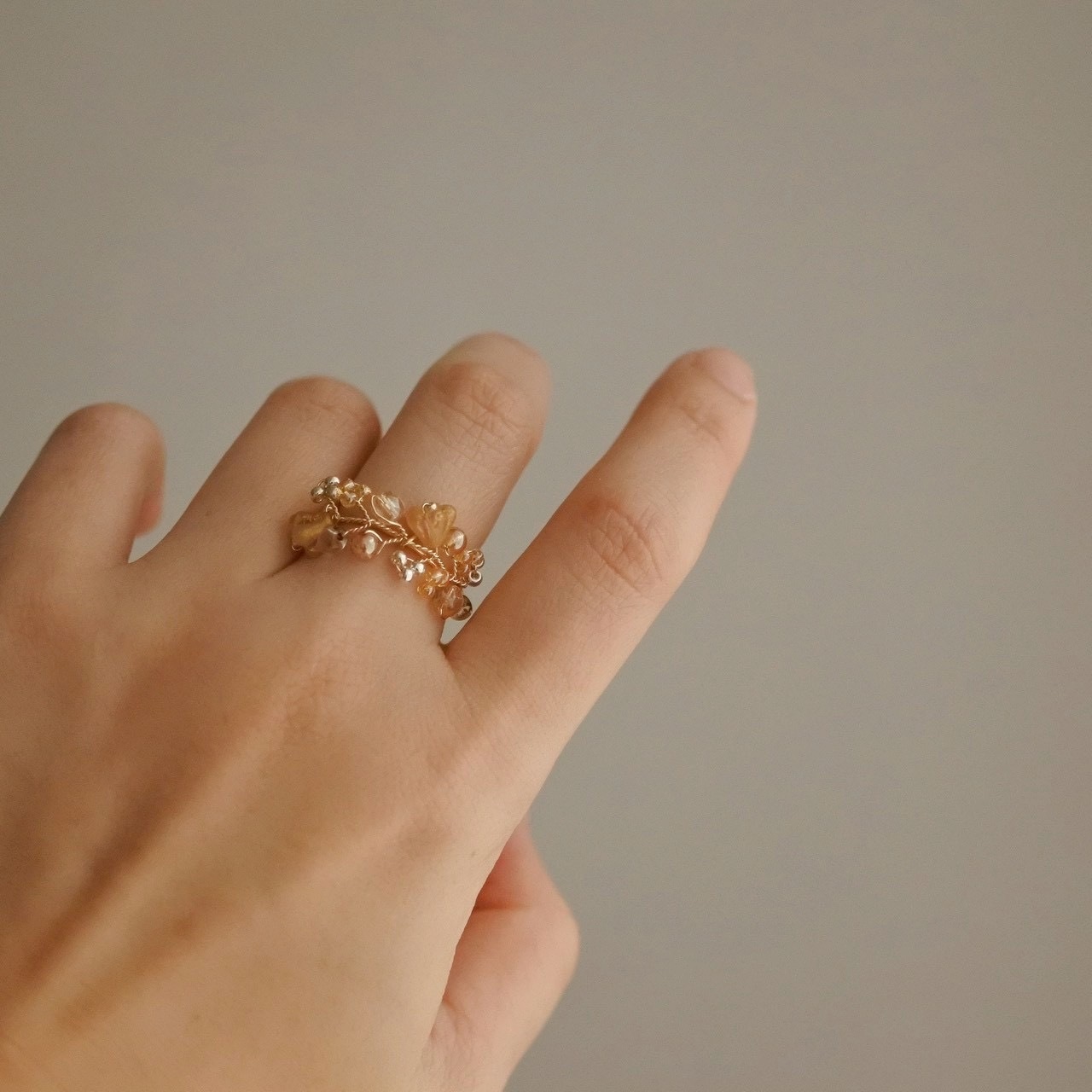 3,4月限定カラー「シャンパンゴールドシリーズ」結わいリング