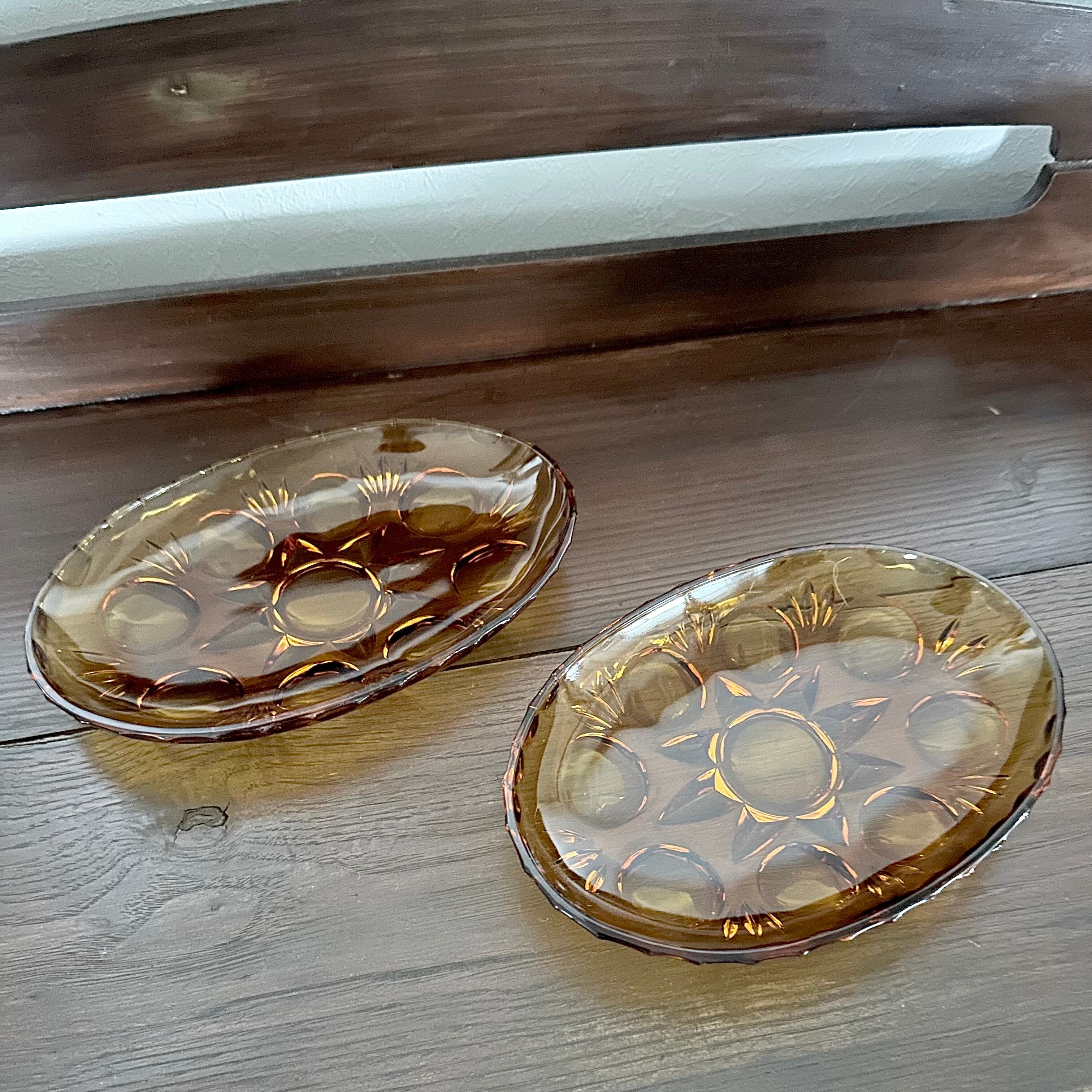 USED品 石塚硝子 アデリア ルック アンバー 小判皿 （大）1P | full