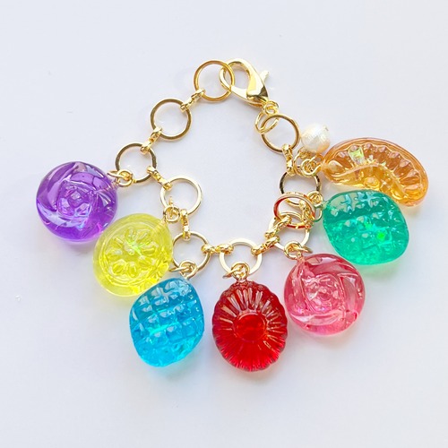 特盛り♡カラフルドロップキーホルダー チャーム バッグチャーム