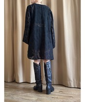 Wild Rose black sheer tunic-4712-5