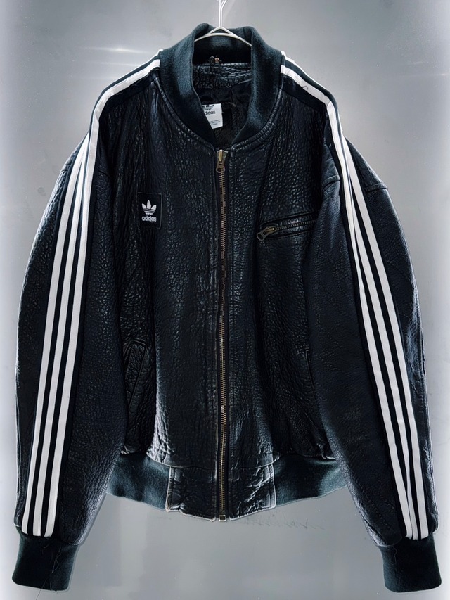 special “original re:make” vintage adidas × vintage leather jacket three stripe edition
