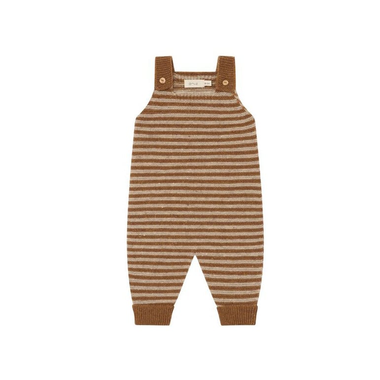 organic zoo / Chestnut Stripes Wool Salopettes / 3-6M・6-12M