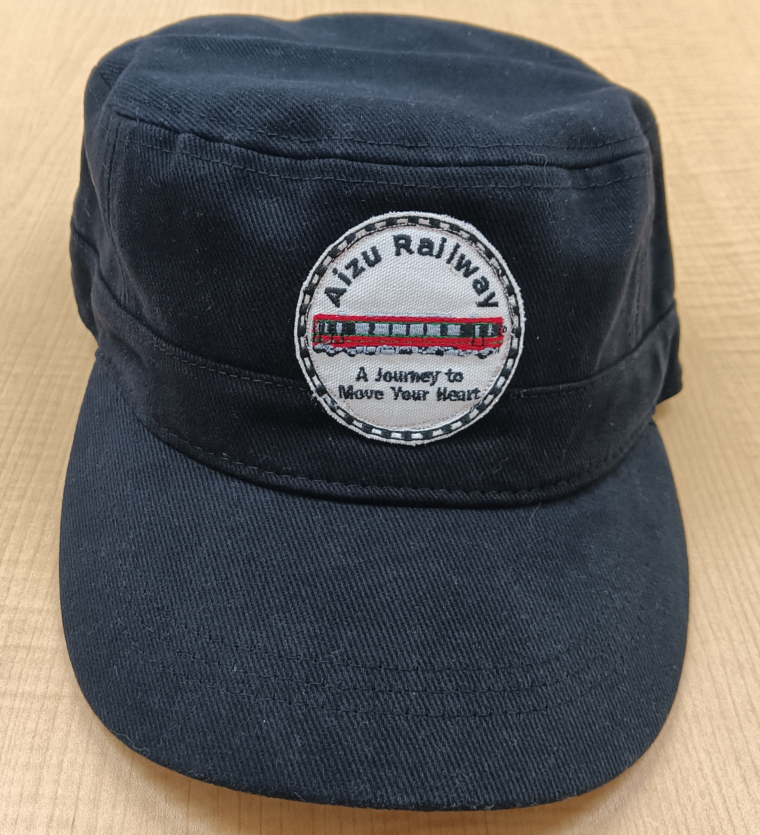 会津鉄道オリジナルワークキャップ 黒 丸型ワッペン | mountshop