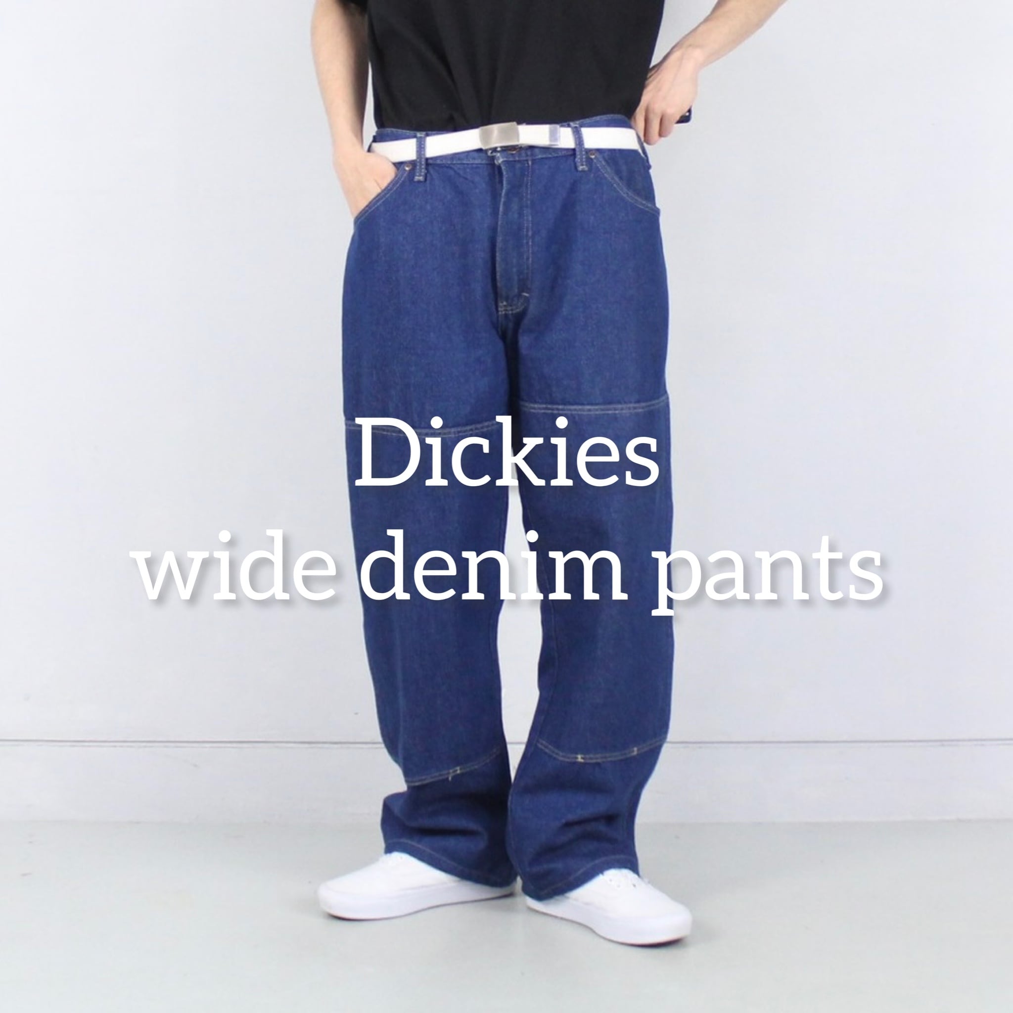 00s Dickies ダブルニー ペインターパンツ デニム 雰囲気 W36 Dickies ダブルニー ワイドデニム ペインターパンツ【FF-5326】 | cv