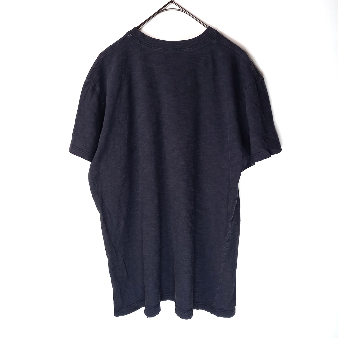 47　Vネック　プリントTシャツ　半袖　グレー　FREE SIZE