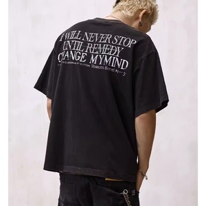【DRIP4759】RMD Scuff Letter Print Basic Tee