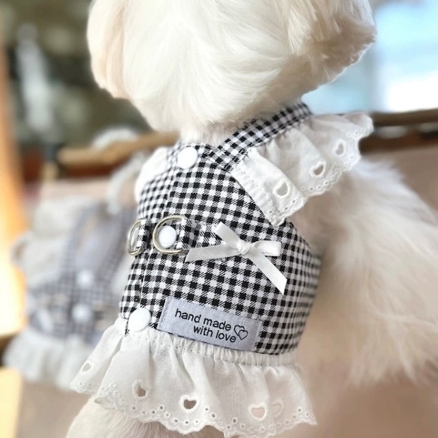 gingham harness vest