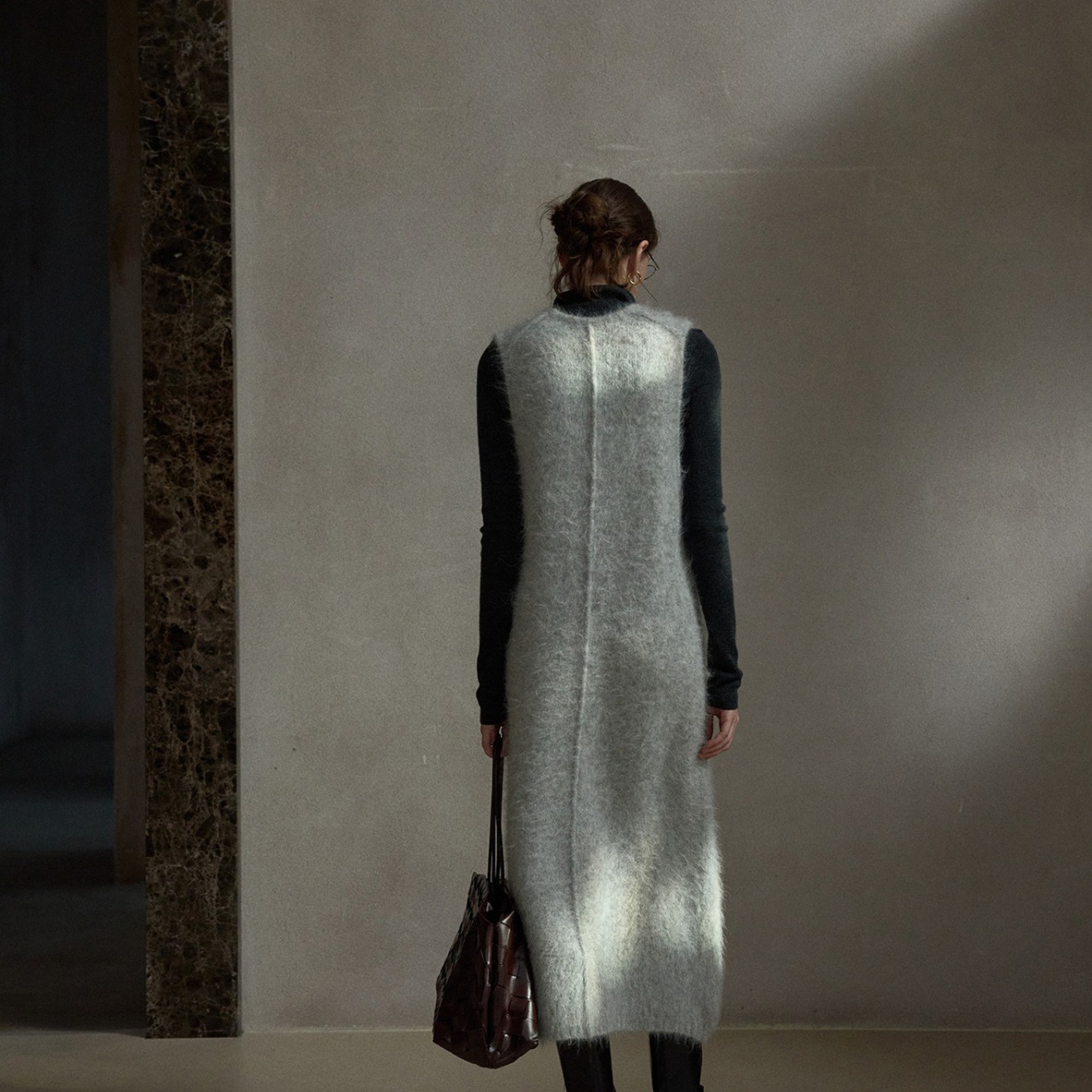 V-neck  Knit Dress  T4215