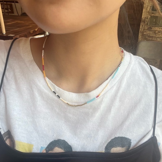 TOPANGA Jewelry　Colorful border necklace　カラフルボーダーネックレス　beads　ネックレス　ギフト　プレゼント