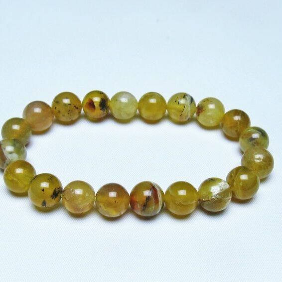 オパール ブレスレット 10mm イエローオパール コモンオパール 一点物 メール便可 [M便 1/10] 111-48669