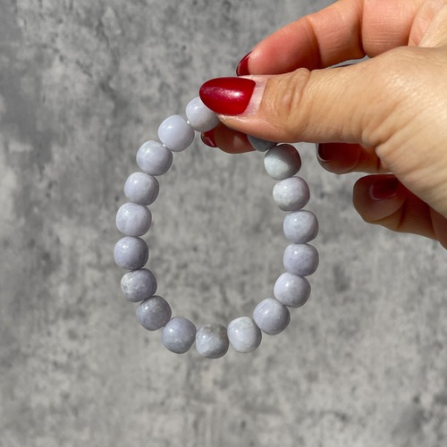 ミャンマー産 ラベンダー翡翠 ブレスレット｜やわらかな紫灰色の翡翠