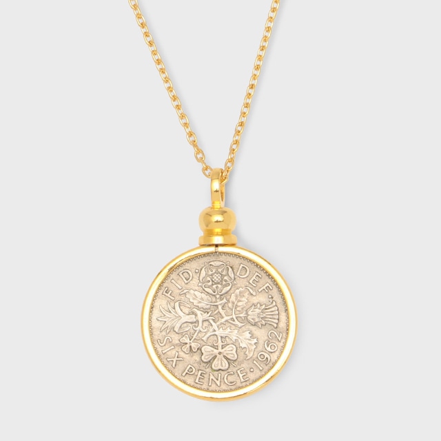 PORTADA SIXPENCE COIN NECKLACE　YG（金メッキ） （ポルターダ　シックスペンスコイン　ネックレス　イエローゴールドカラー）