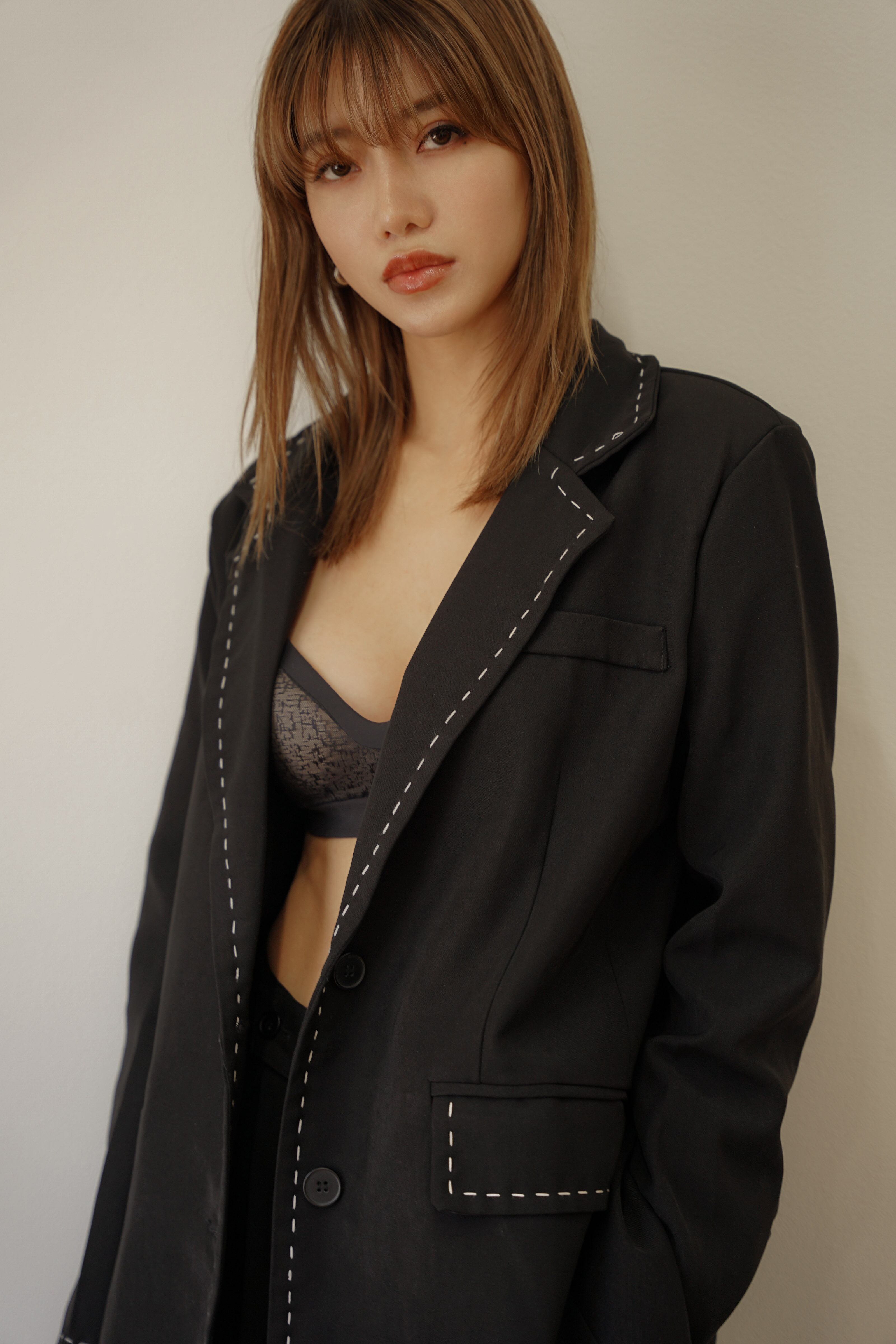 ステッチ オーバーサイズジャケット