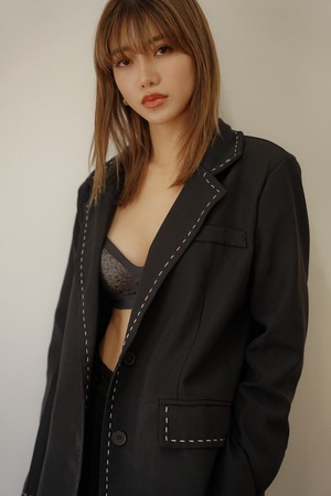 ステッチ オーバーサイズジャケット