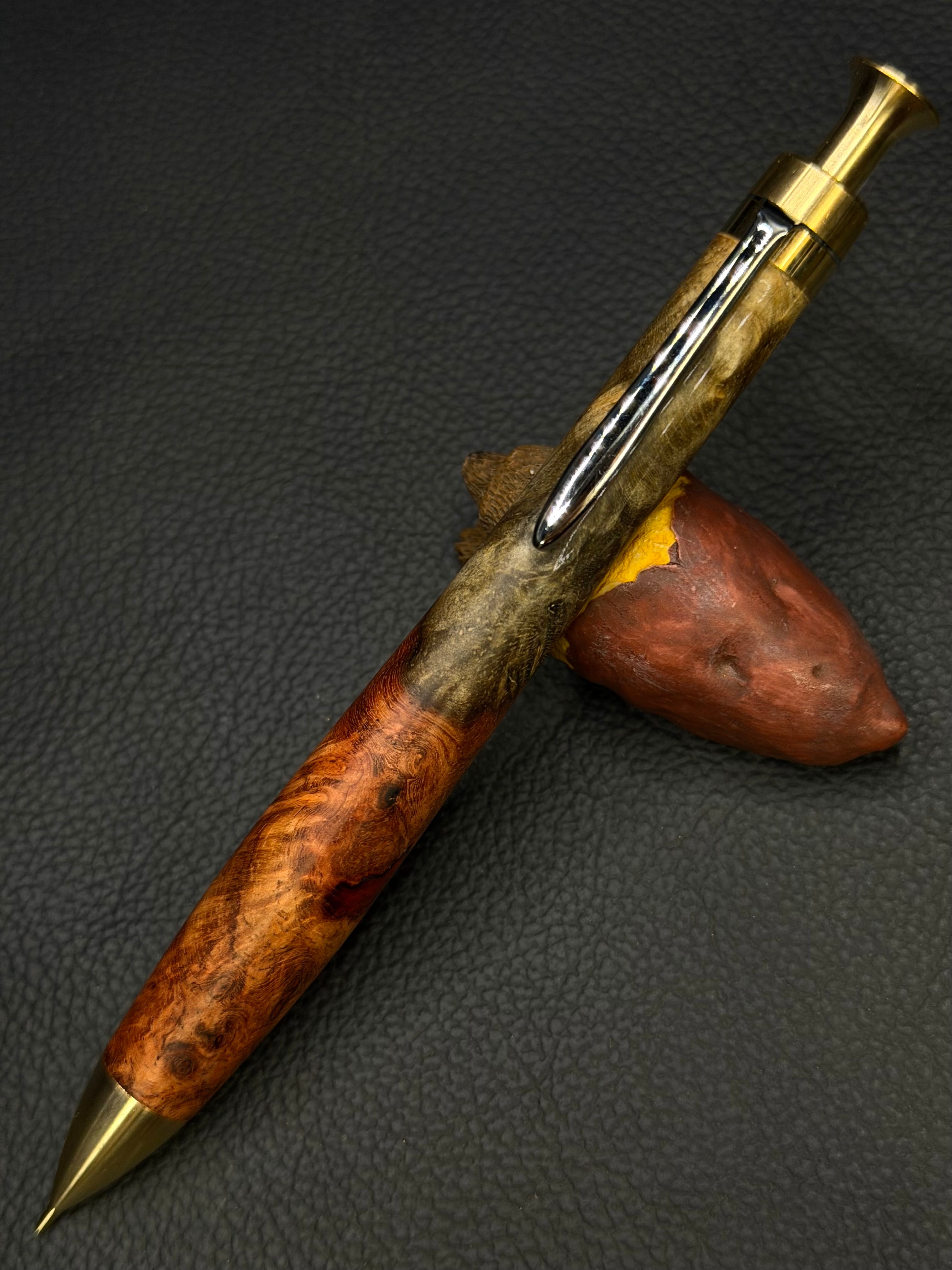 51 極上＋花梨瘤 シルバー金具 0.5mm or 0.3mm or ボールペン | こぶた工房