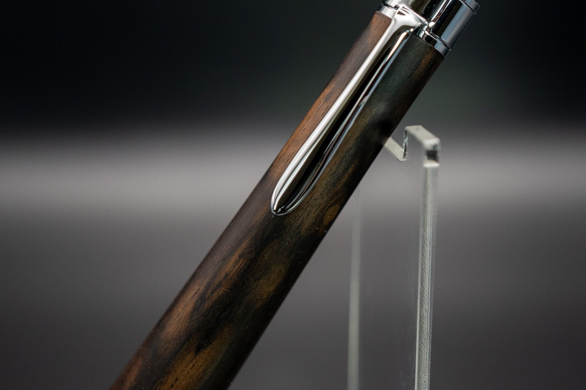 【魅惑の黒い紋様】 黒柿孔雀杢 極上 silver MP