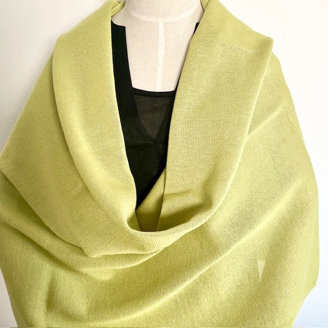 コットン100％ ニット大判ストール レモンイエロー | クルーズ
