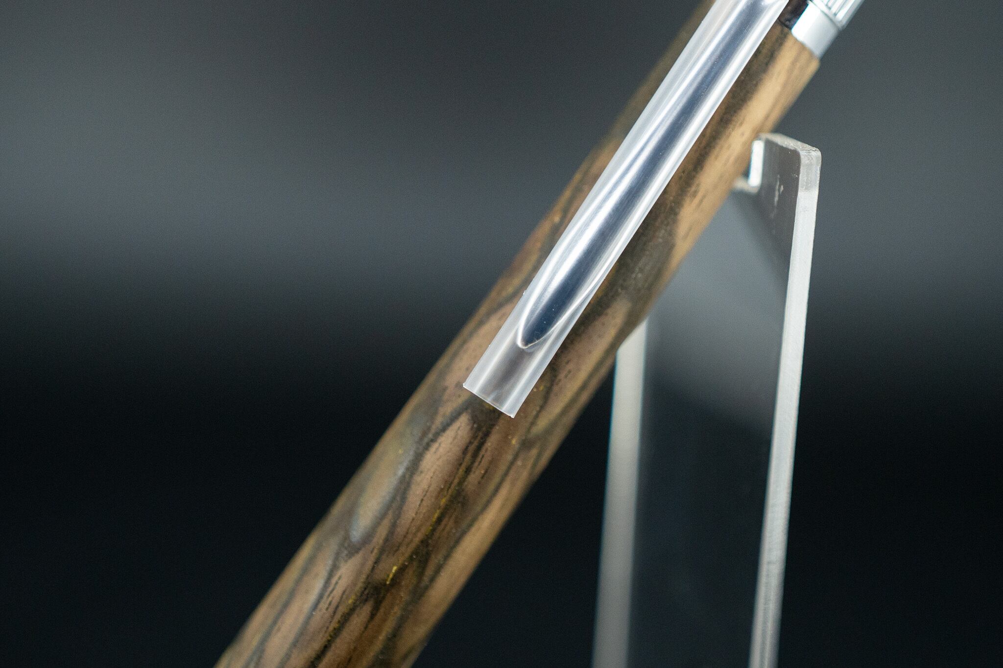 【魅惑の黒い紋様】黒柿 孔雀杢 極上 ④ silver BP