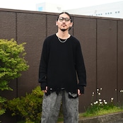 Leh(レー)GANKO別注×damage waffle L/S sweater コーディネート