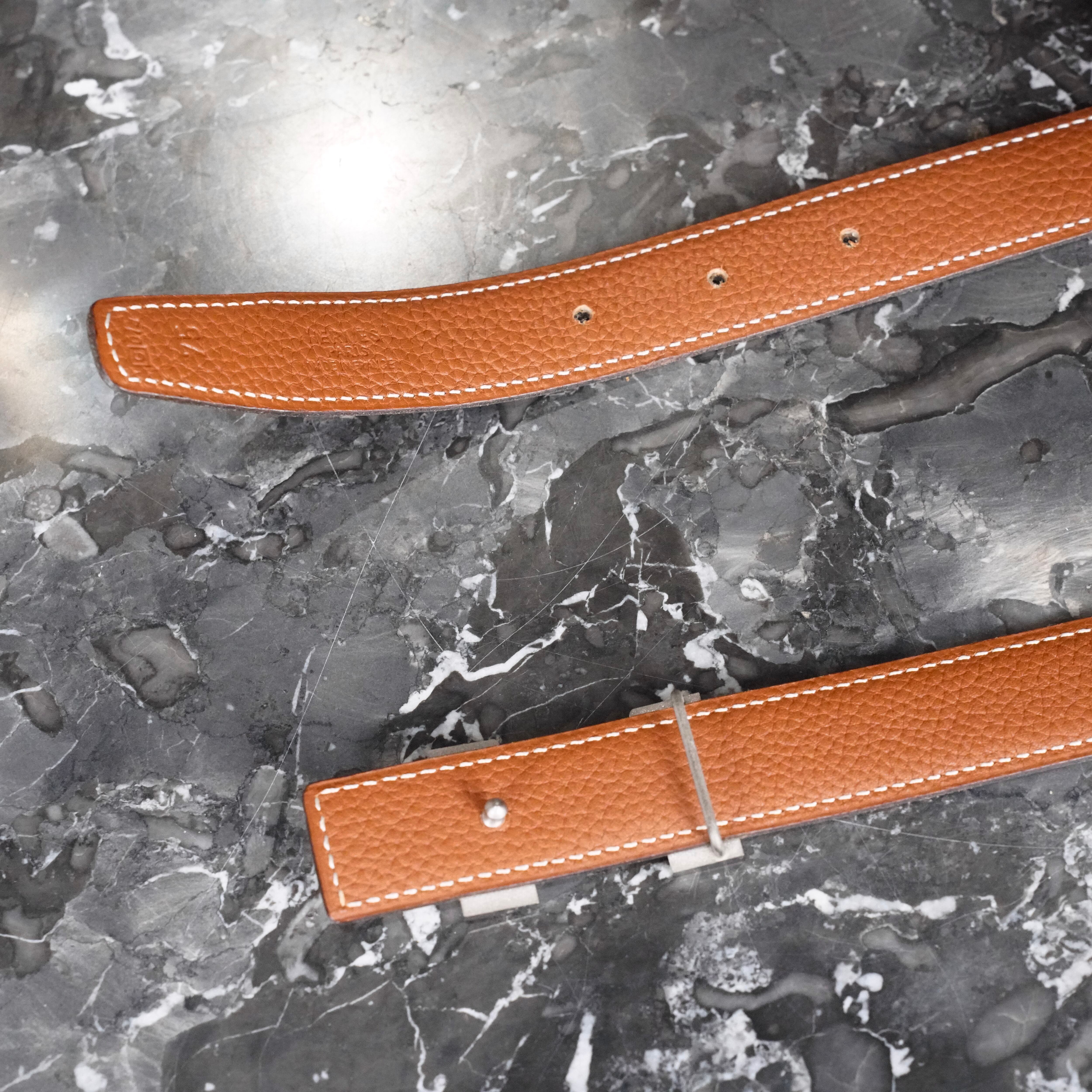 HERMES CONSTANCE 75 H LOGO BACKLE DESIGN LEATHER BELT/エルメスコン